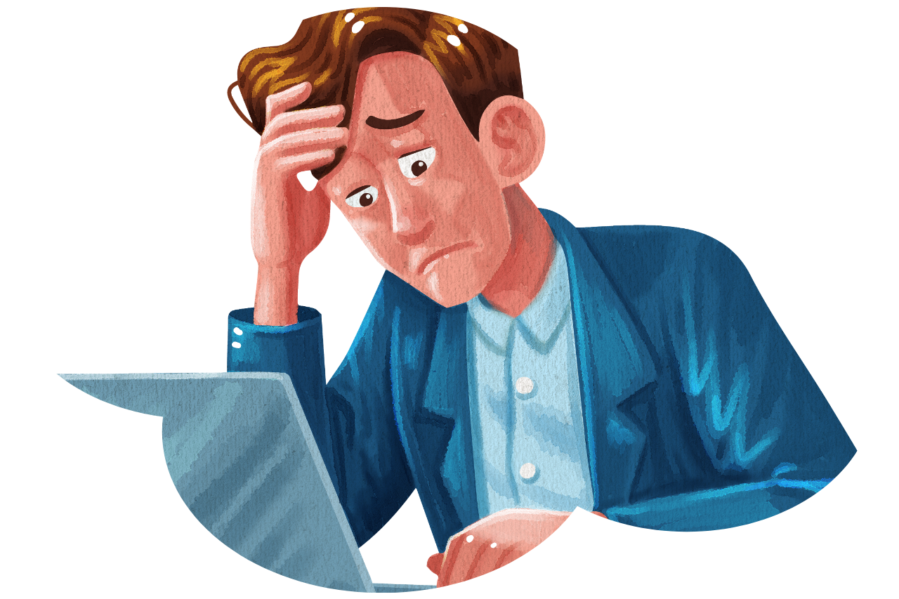 Frustrated business owner graphic